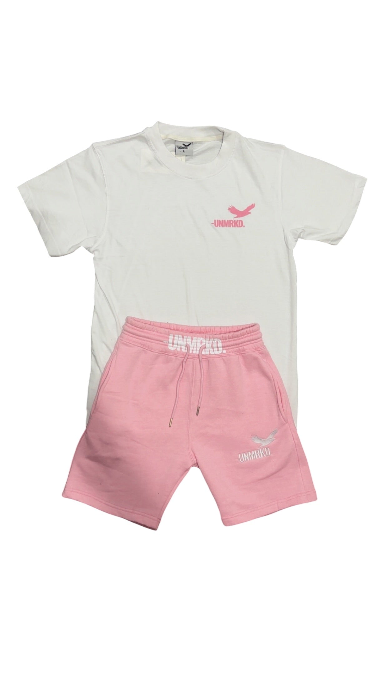 classic -UNMRKD. Tee and shorts set ‘white&pink’